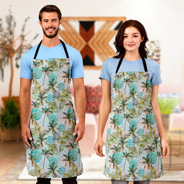 Hawaii Print Flower Cotton Aprons For Men & Women (Creator Uploaded)