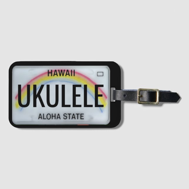 Hawaii Rainbow License Plate Customisable Luggage Luggage Tag (Front Horizontal)
