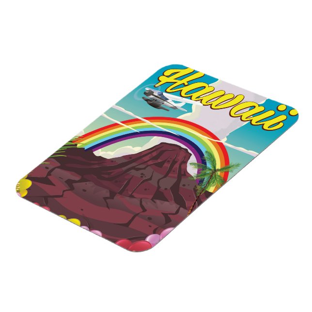 Hawaii Rainbow travel poster Magnet (Left Side)