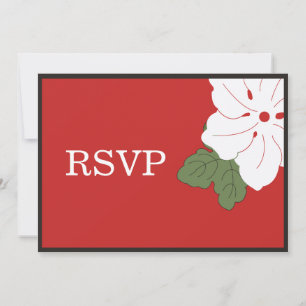 Hawaii Red Floral RSVP cards