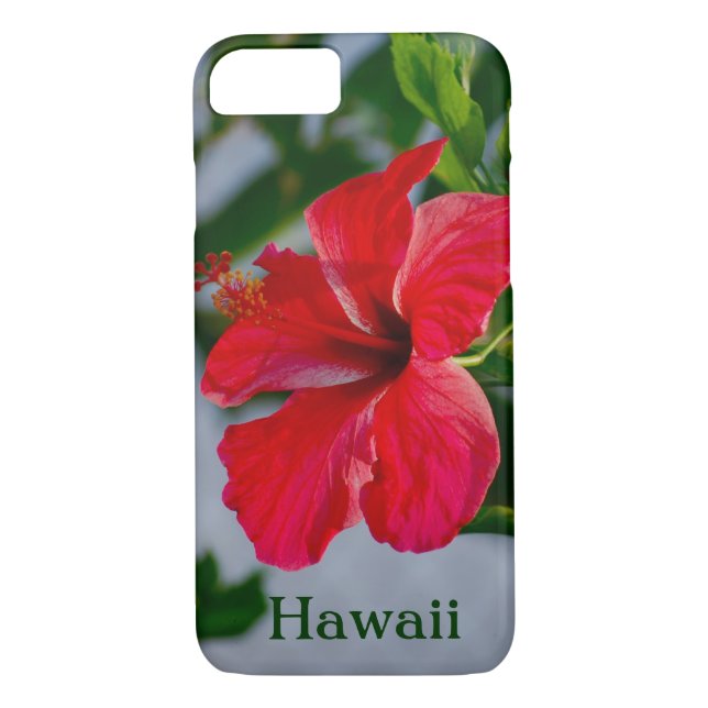 Hawaii Red Hibiscus Case-Mate iPhone Case (Back)