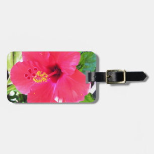 Hawaii Red Hibiscus Flower Luggage Tag
