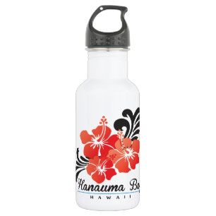 Hawaii Red Hibiscus Flowers 532 Ml Water Bottle