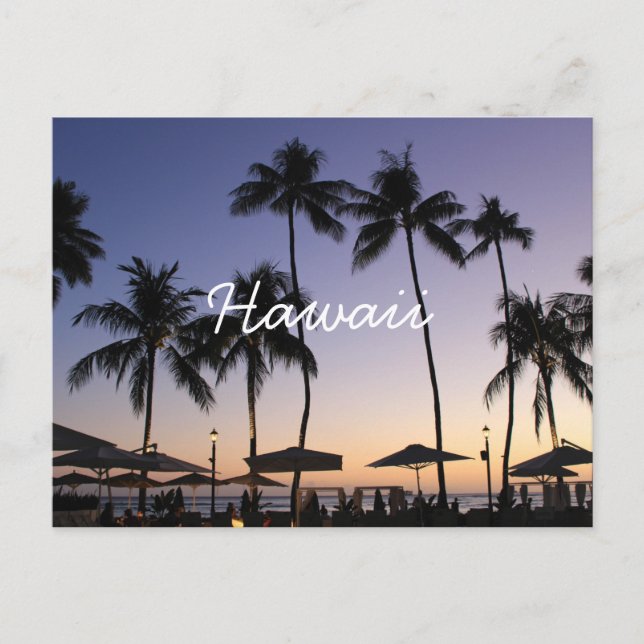 Hawaii resort sunset postcard (Front)
