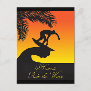 Hawaii, Ride the Wave, Postcard