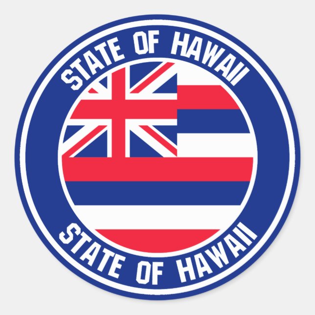 Hawaii Round Emblem Classic Round Sticker (Front)