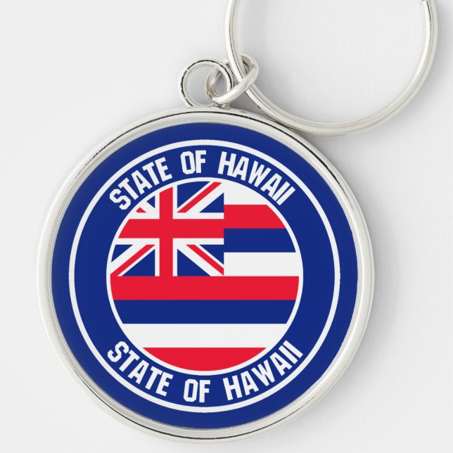 Hawaii Round Emblem Key Ring (Front)