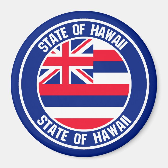 Hawaii Round Emblem Magnet (Front)