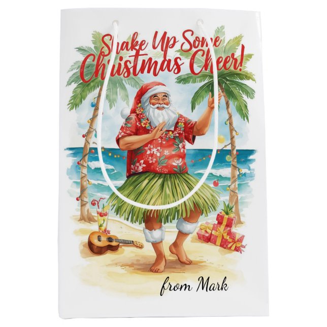 Hawaii Santa Claus Christmas in Hawaii Medium Gift Bag (Front)