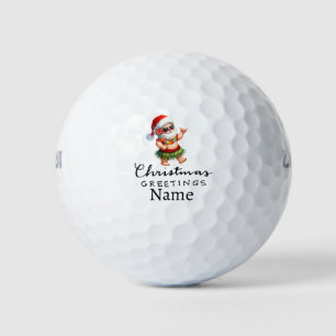 Hawaii Santa Personalised Christmas Happy Holiday Golf Balls