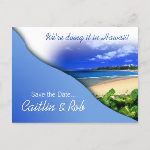 Hawaii Save The Date (sky blue) Announcement Postcard