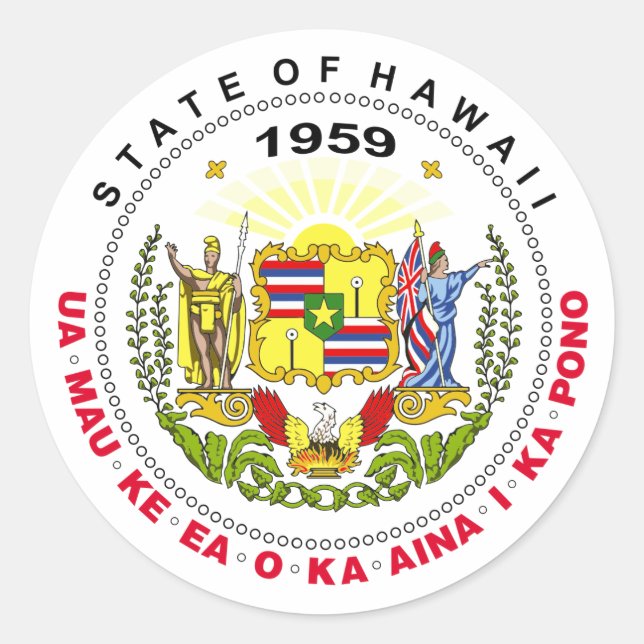 Hawaii sign classic round sticker (Front)