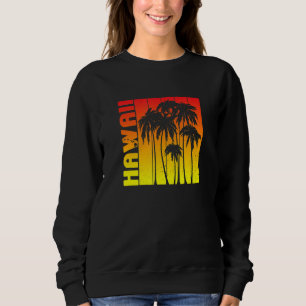 Hawaii Souvenir Palm Trees Sunset Retro Sweatshirt