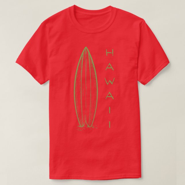 Hawaii Standing Surfboard TShirt (Design Front)