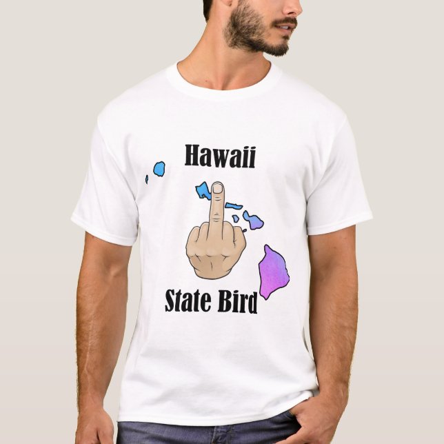 Hawaii state bird t-shirt middle finger colour (Front)