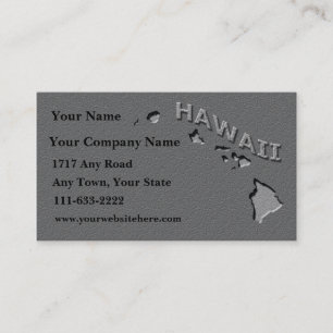 Hawaii State Business card carved stone look