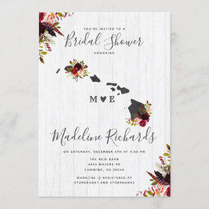 Hawaii State Destination Bridal Shower Invitation