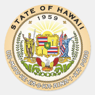 Hawaii State Emblem Circular Sticker