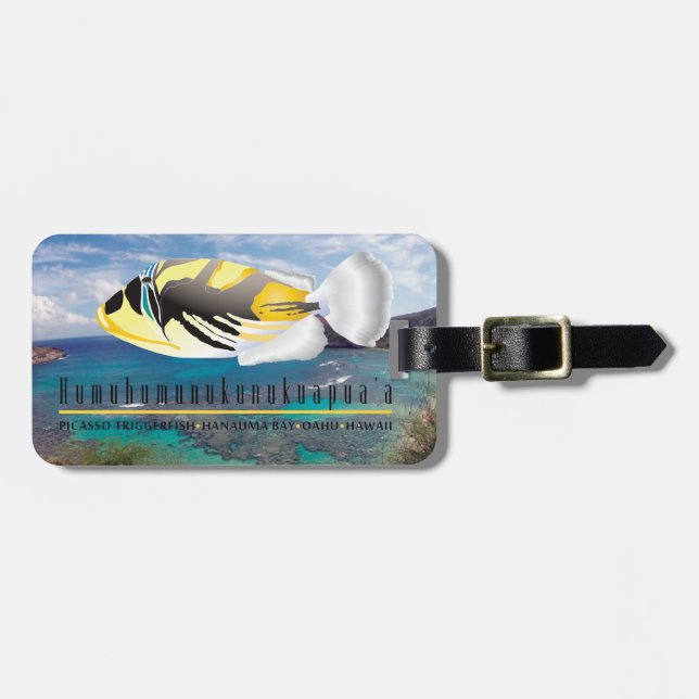 Hawaii State Fish - Humuhumunukunukuapua'a Luggage Tag (Front Horizontal)