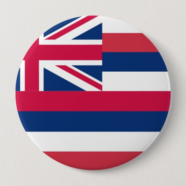 Hawaii State Flag 10 Cm Round Badge (Front)