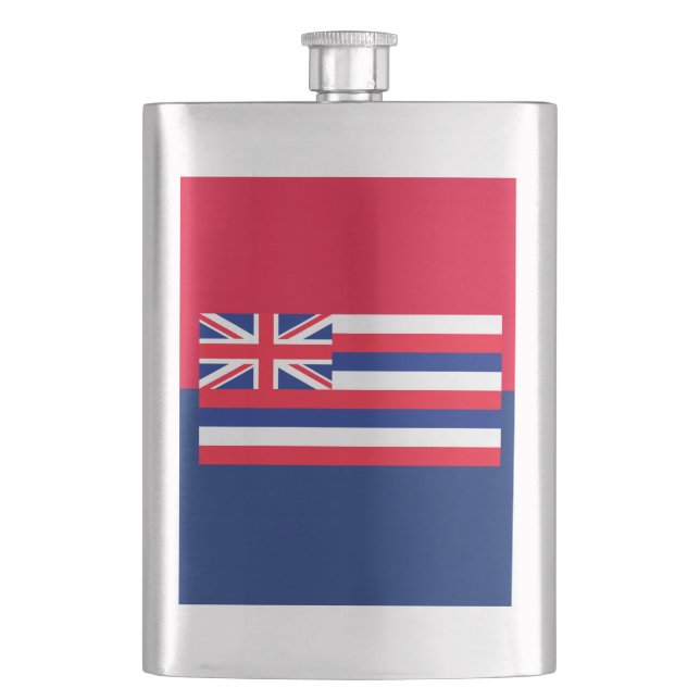 Hawaii State Flag Design Hip Flask (Front)