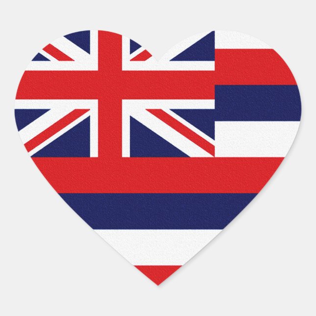 Hawaii State Flag Heart Sticker (Front)
