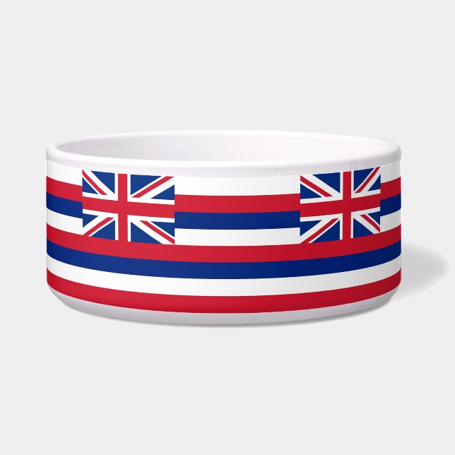 Hawaii State Flag Pet Bowl (Front)