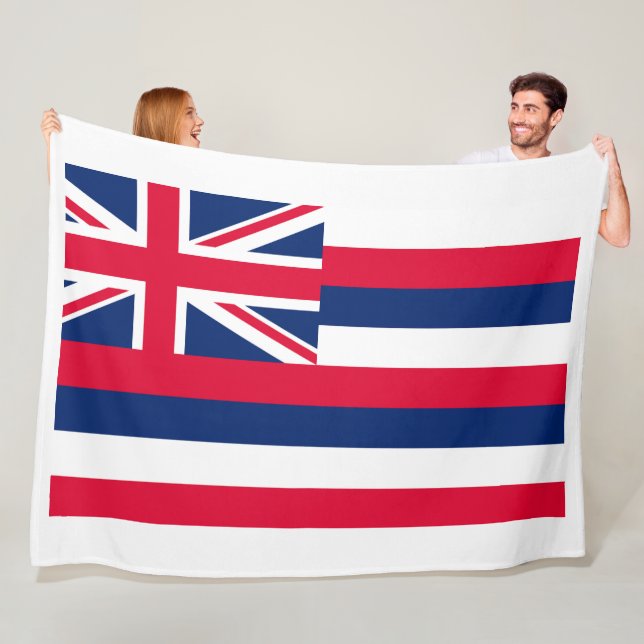Hawaii State Flag Print Patriotc Fleece Blanket (In Situ)