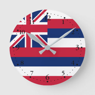 Hawaii State Flag Round Clock