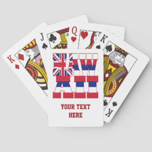 Hawaii state flag text playing cards
