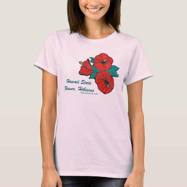 Hawaii State Flower, Hibiscus T-Shirt (Front)