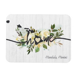 Hawaii State Personalised Your Home City Rustic Magnet