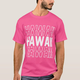 Hawaii State Repeated Text T-Shirt