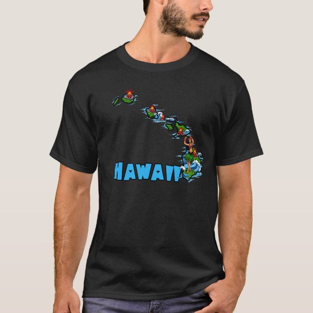 Hawaii State Tattoo-Inspired Design T-Shirt (Front)