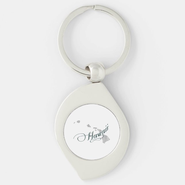 Hawaii State Typography Key Ring (Front)