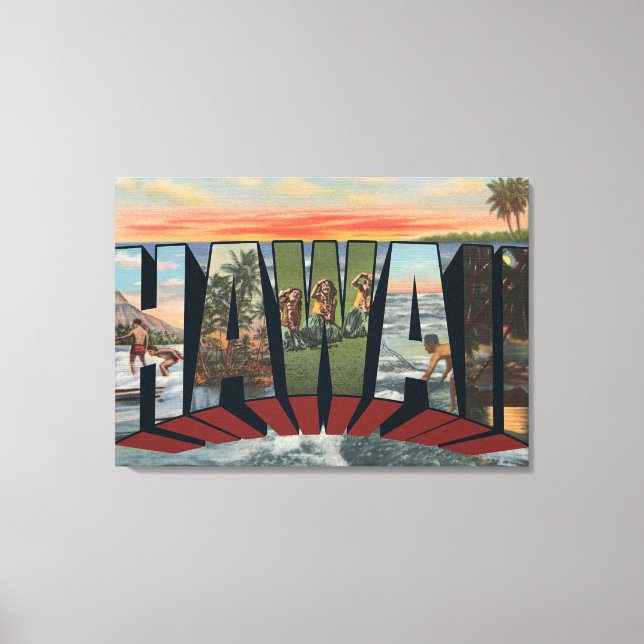 Hawaii StateLarge Letter ScenesHawaii Canvas Print (Front)