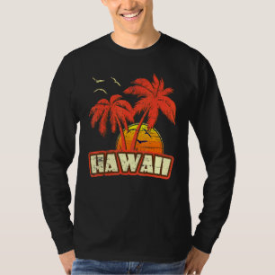 Hawaii Summer Palm Trees 80s Beach Sunset T-Shirt