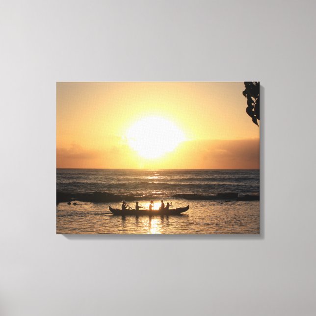 Hawaii Sunset 3 Piece Canvas Print (Front)