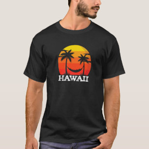 Hawaii Sunset Palm Tree Retro Hawaiian Vacation Fu T-Shirt