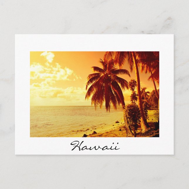 Hawaii sunset text postcard (Front)