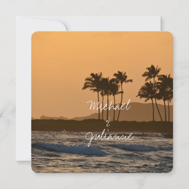 Hawaii Sunset Wedding Invitation (Front)