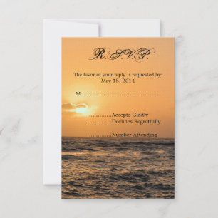 Hawaii Sunset Wedding RSVP Card
