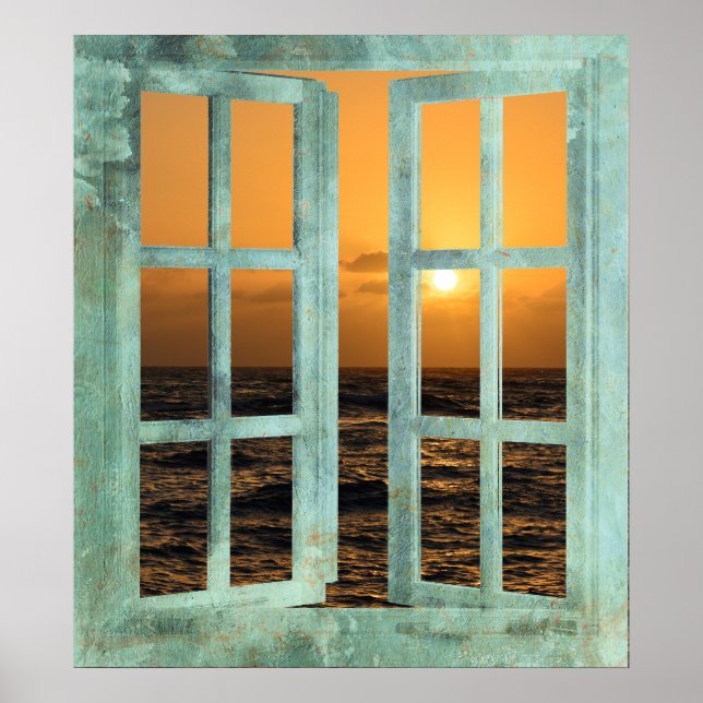 Hawaii Sunset Window Poster (Front)