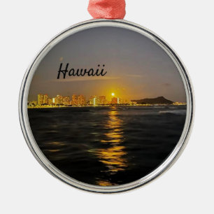 Hawaii Supermoon Moon Sunset Cruise Metal Tree Decoration