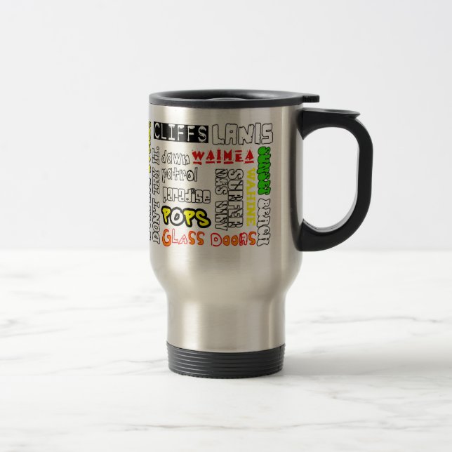 Hawaii Surf Spots Travel Mug (Right)