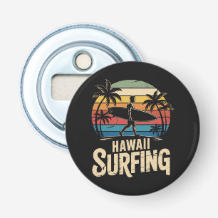 Hawaii Surfing Retro - Vintage Sunset Beach Surfer Bottle Opener