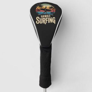 Hawaii Surfing Retro - Vintage Sunset Beach Surfer Golf Head Cover