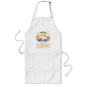 Hawaii Surfing Retro - Vintage Sunset Beach Surfer Long Apron