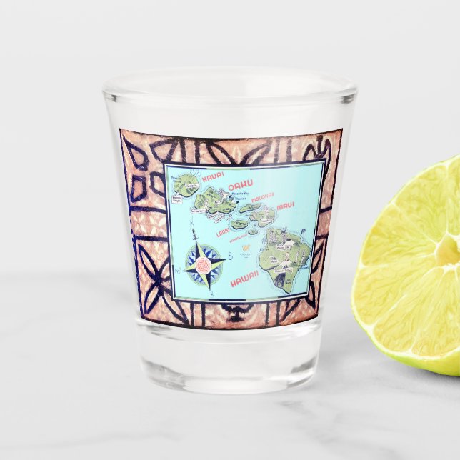 Hawaii Tapa Shot Glass (Front)