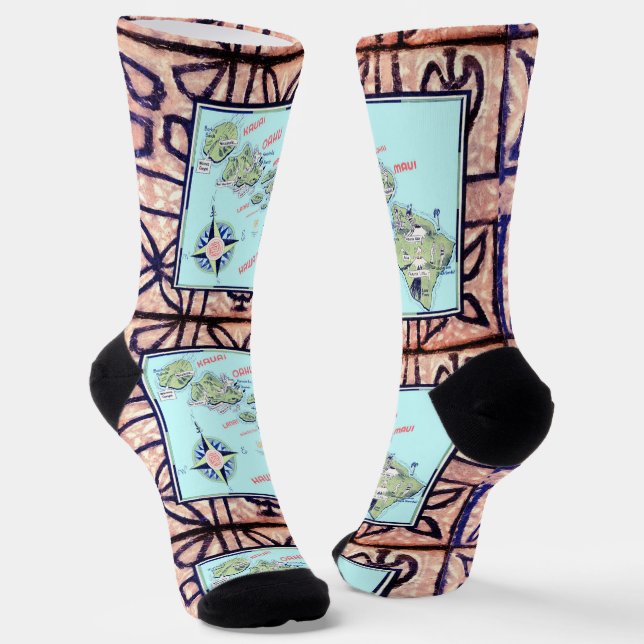 Hawaii Tapa Socks (Angled)